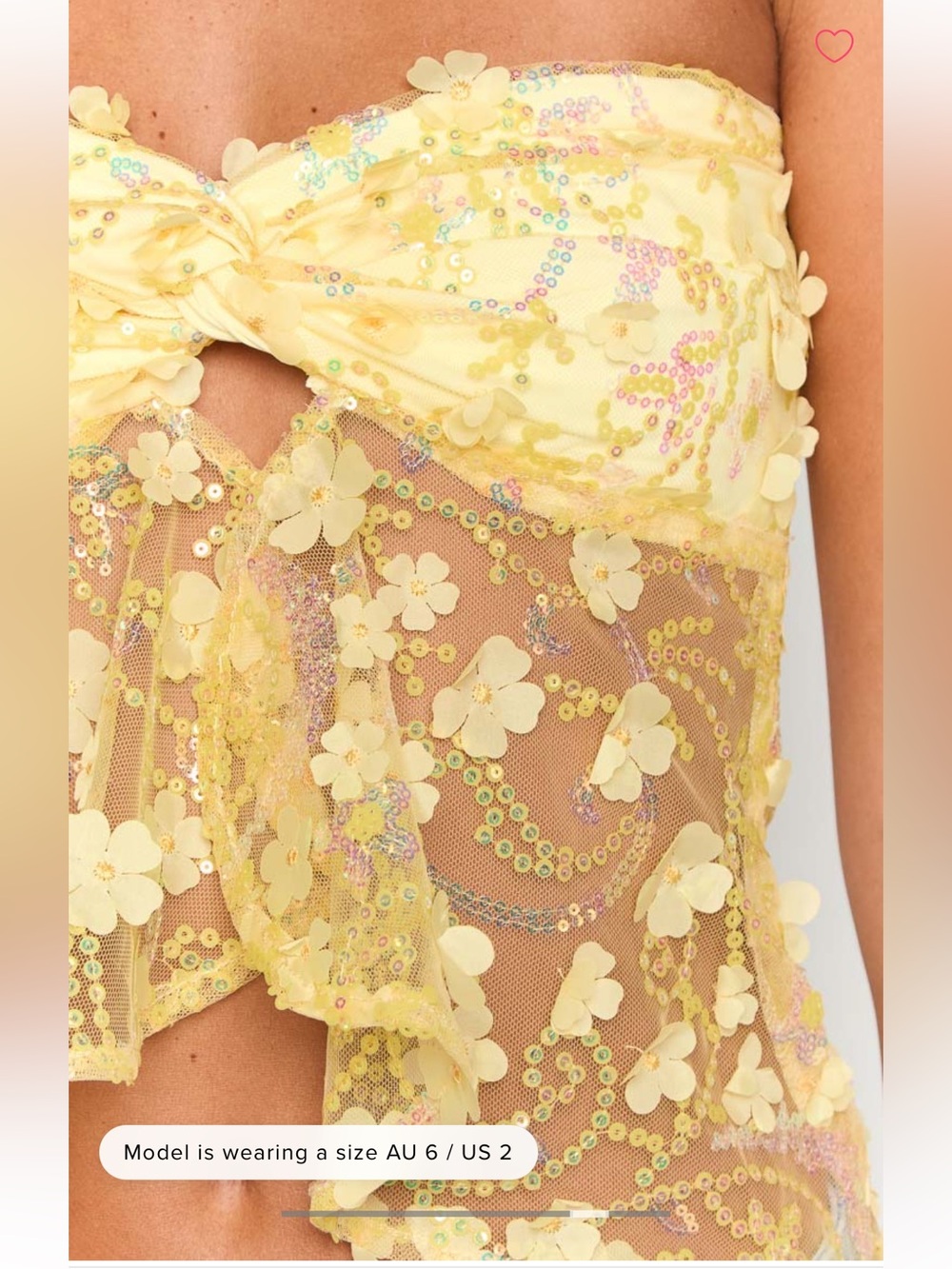 Isabella Yellow Sequin Strapless Top - Beginning Boutique - Picture 6 of 7